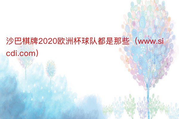 沙巴棋牌2020欧洲杯球队都是那些（www.sicdi.com）