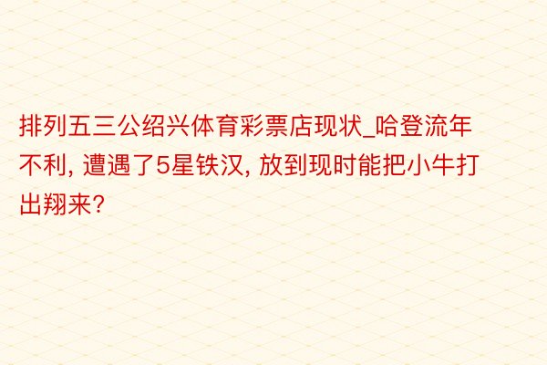 排列五三公绍兴体育彩票店现状_哈登流年不利, 遭遇了5星铁汉, 放到现时能把小牛打出翔来?