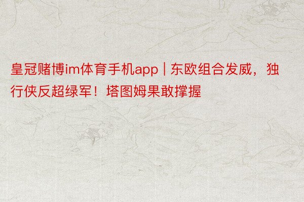 皇冠赌博im体育手机app | 东欧组合发威，独行侠反超绿军！塔图姆果敢撑握