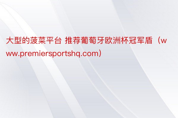 大型的菠菜平台 推荐葡萄牙欧洲杯冠军盾（www.premiersportshq.com）